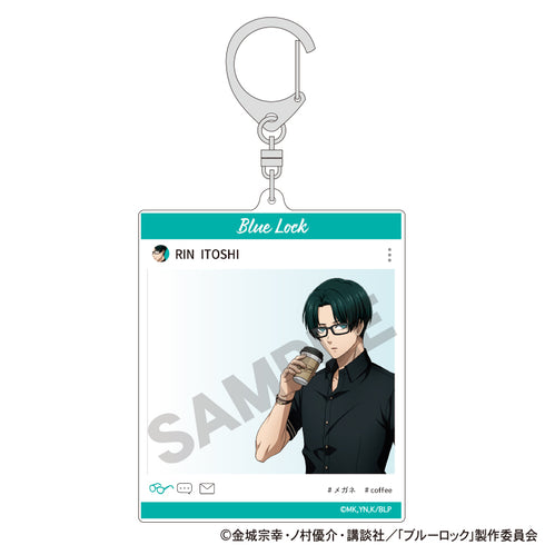 『ブルーロック』SNS風アクリルキーホルダー 糸師凛 休日メガネ
